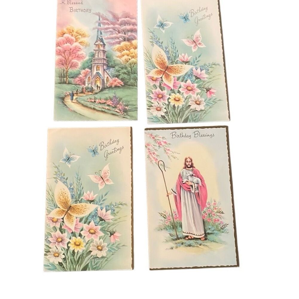 Vtg 1964 Lot of 4 LPIU Lithographers & Photoengravers INT Union Birthday Cards
